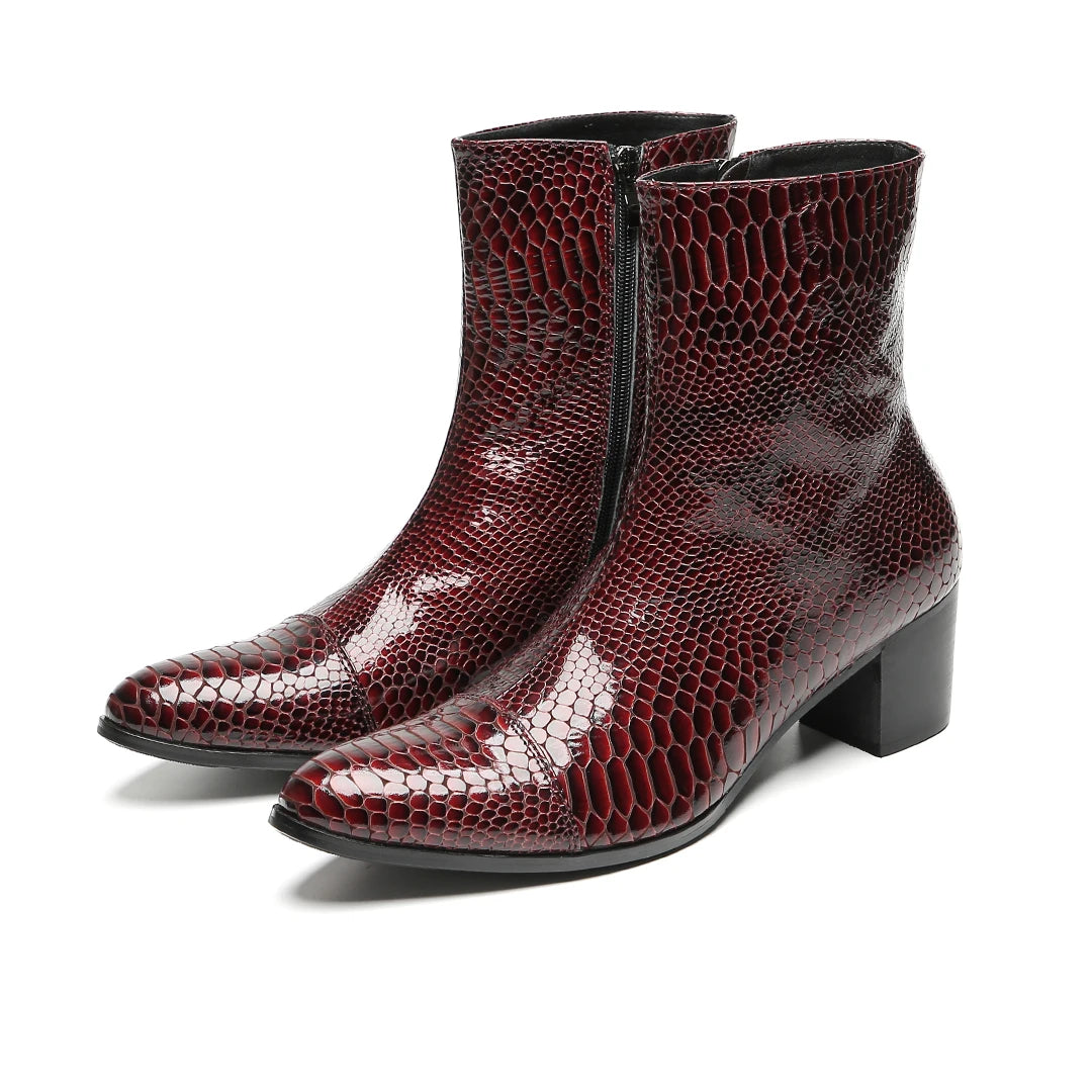 British Fashion Solid Real Leather Men's Boots Plus Size