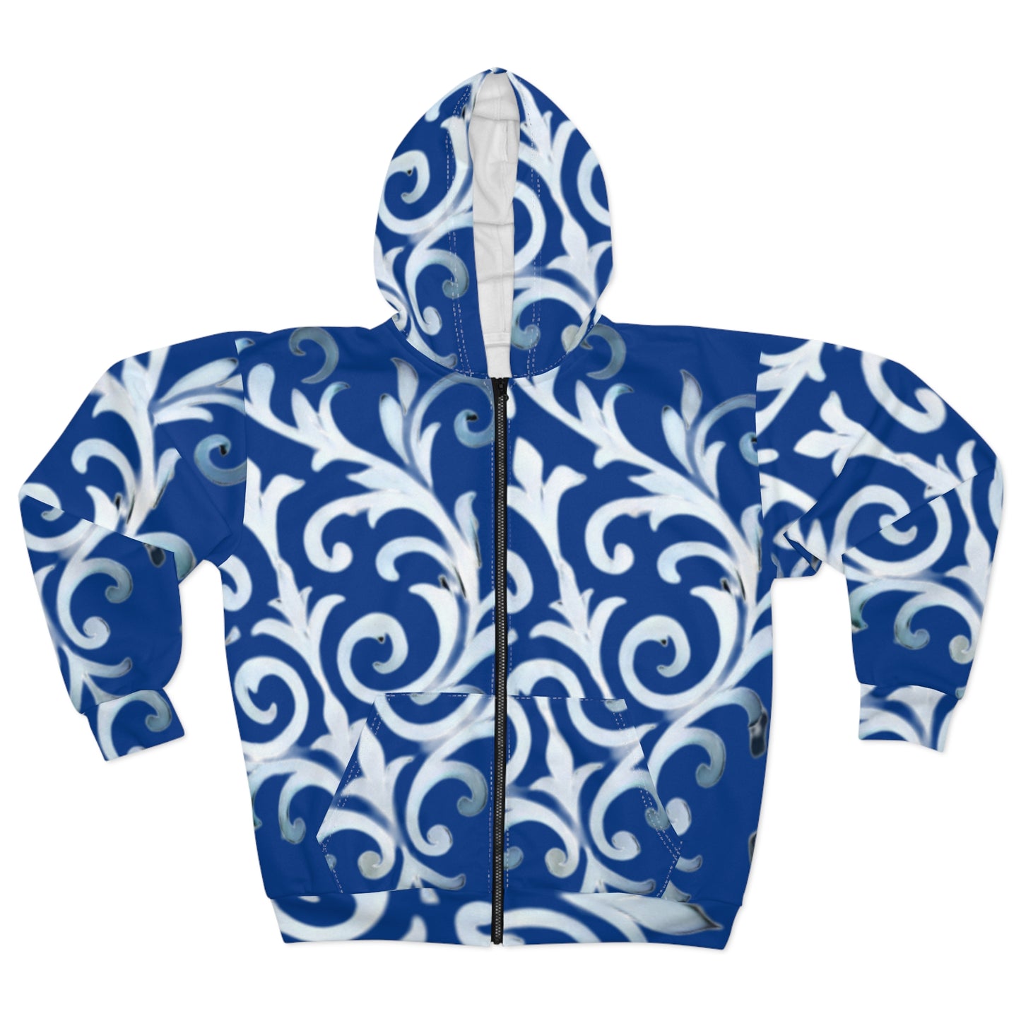 Milan Zipped Hoodie 2 - Cobalt Scroll Runway Edition