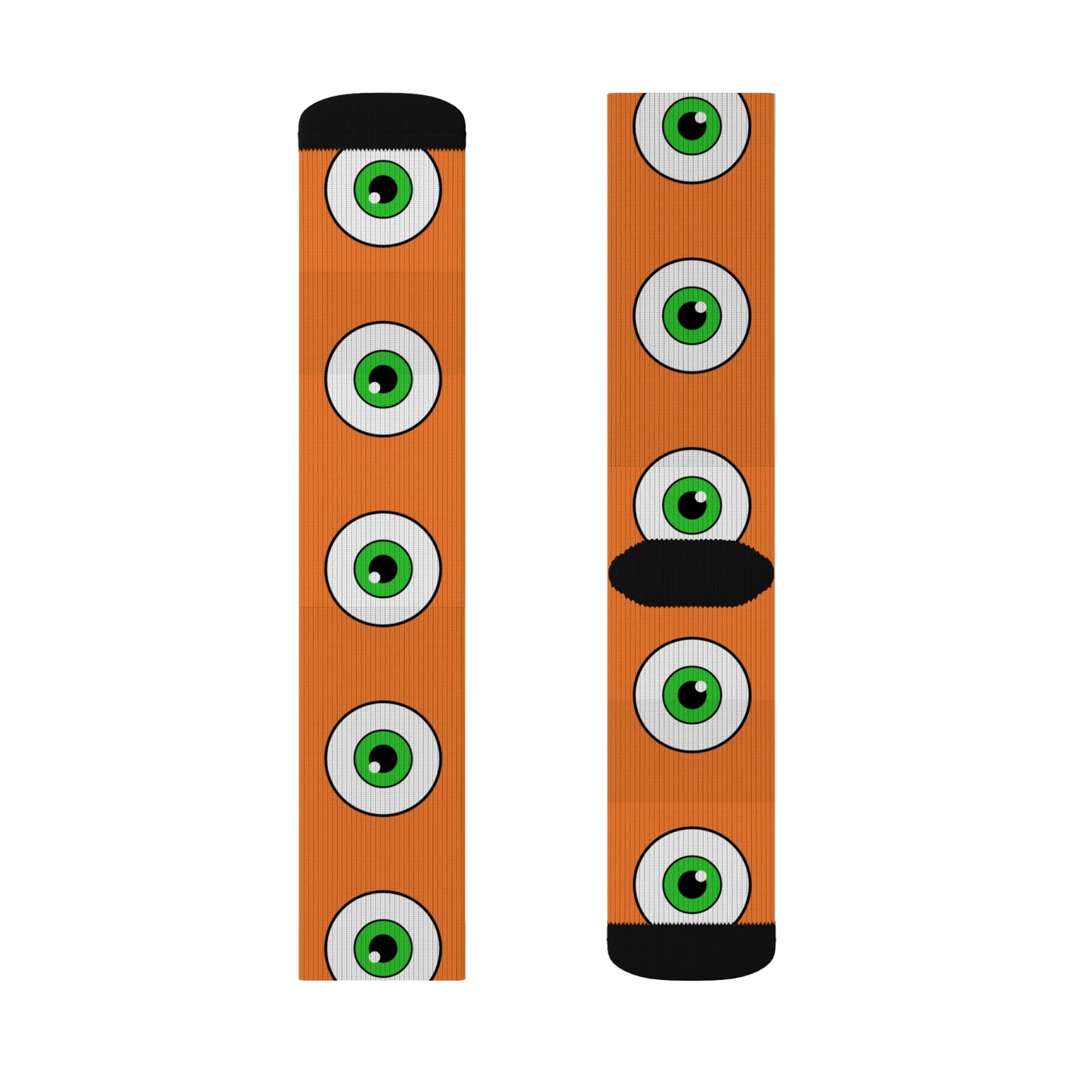Orange Eyeball Crew Socks