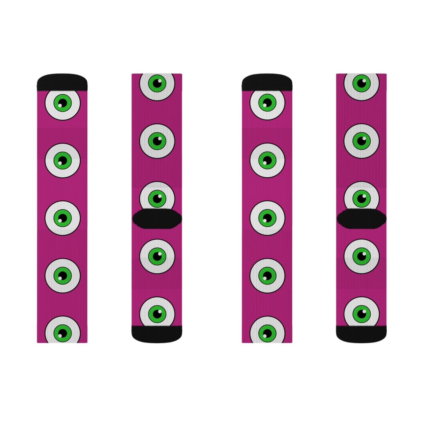Fuschia Eyeball Crew Socks