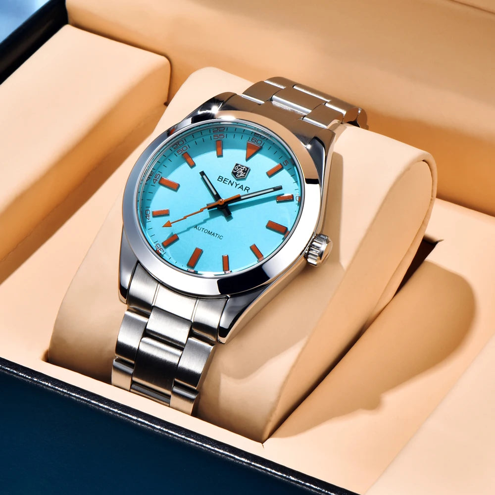 2025 New BENYAR Men’s Watches Luxury Mechanical Wristwatch Automatic Luminous Waterproof with Gift Box
