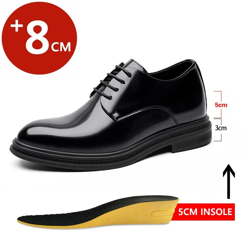 New 6/8cm Men's Classic British Derby Shoes