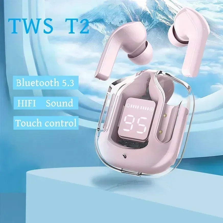 T2 Bluetooth 5.3 Headphones TWS Transparent Wireless Headset HIFI Sound Quality For Xiaomi Earbuds