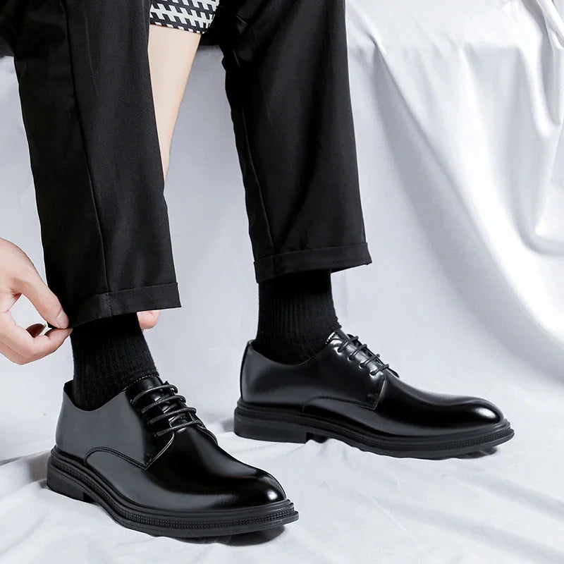 New 6/8cm Men's Classic British Derby Shoes