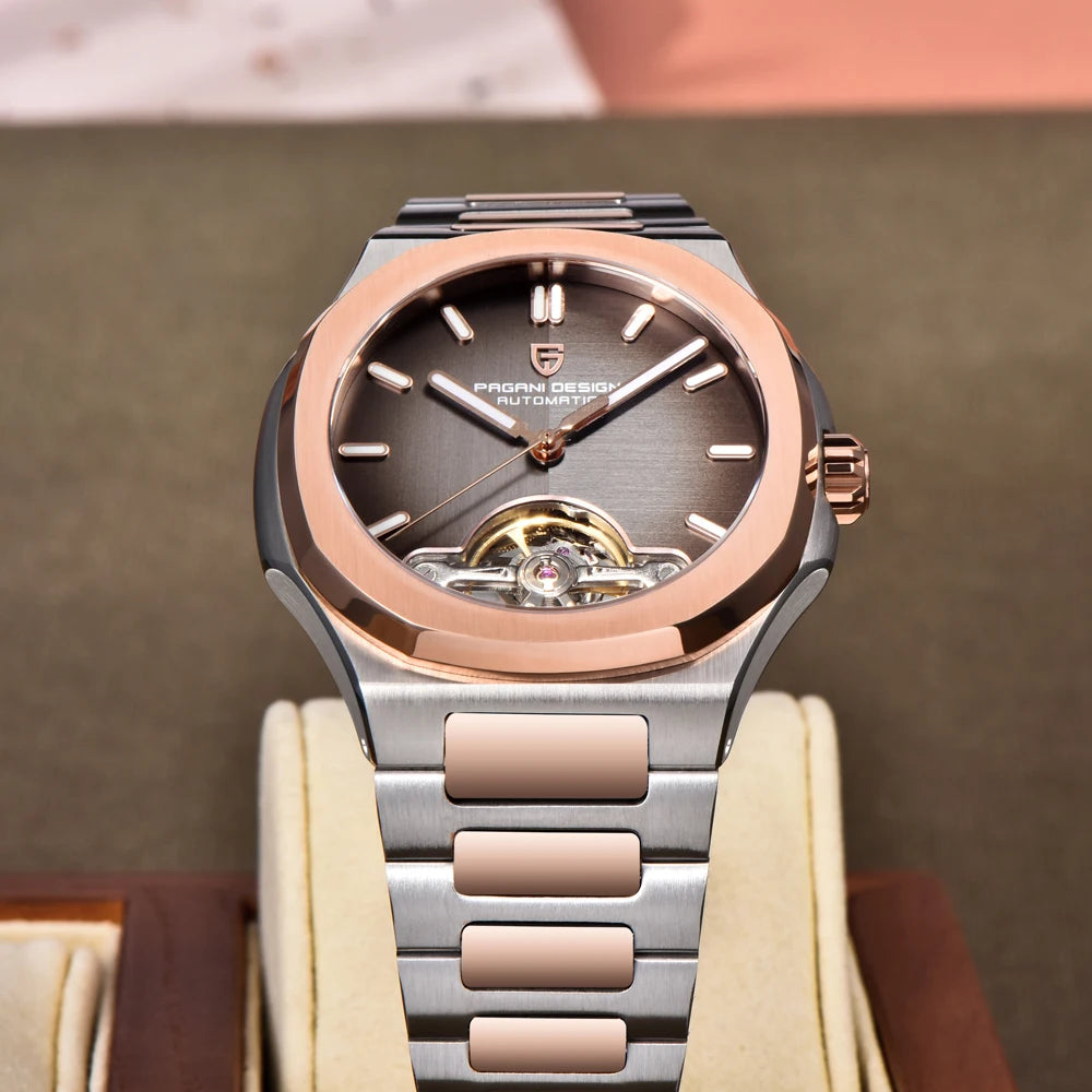 PAGANI DESIGN Tourbillon Men's Watches Top Luxury Automatic Watch For Men Mechanical Wristwatches AR Sapphire Luminous Gift Box