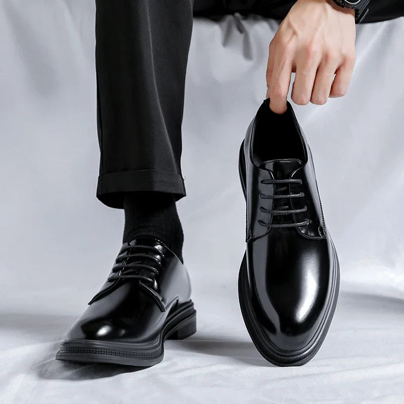 New 6/8cm Men's Classic British Derby Shoes