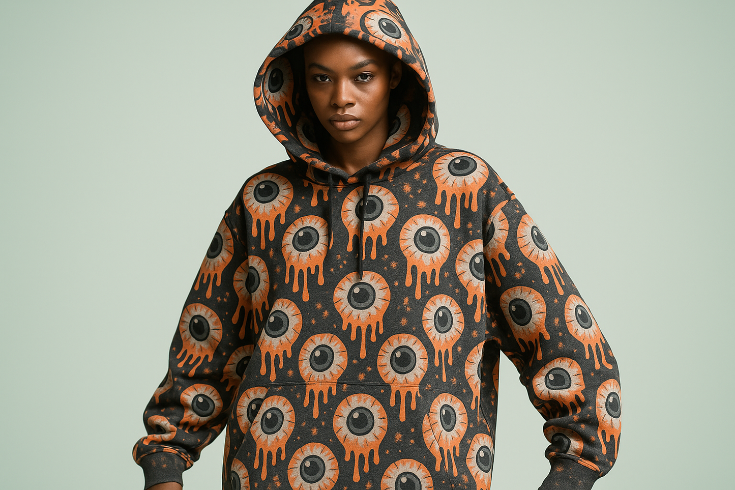 AOP Oversized Hoodie Mixed - Pastel Mint