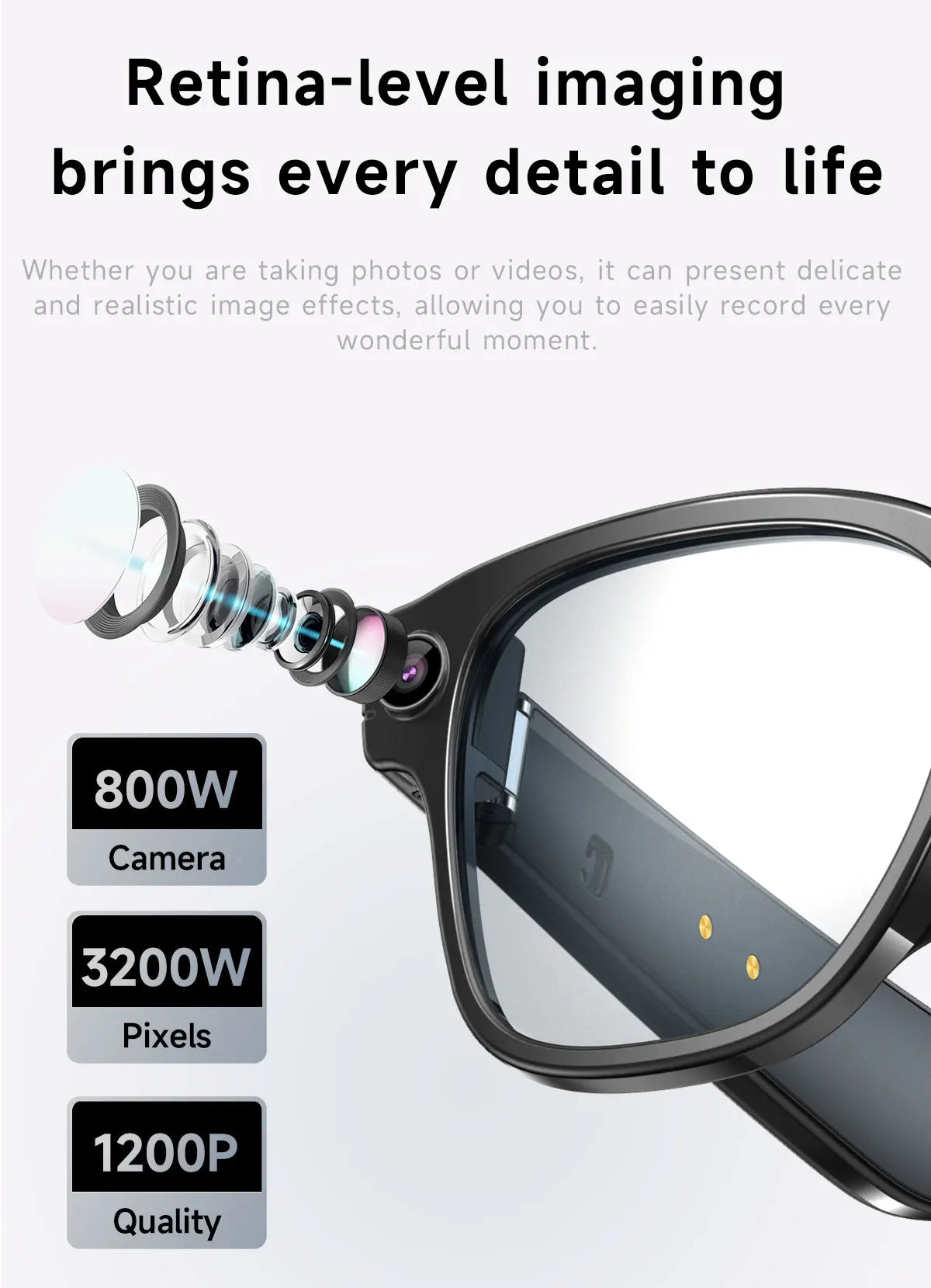 Smart Glasses Wireless Bluetooth Call Voice Assistant TWS Earphones AI Translation Anti-glare Audio Sunglasses with Mic Speaker