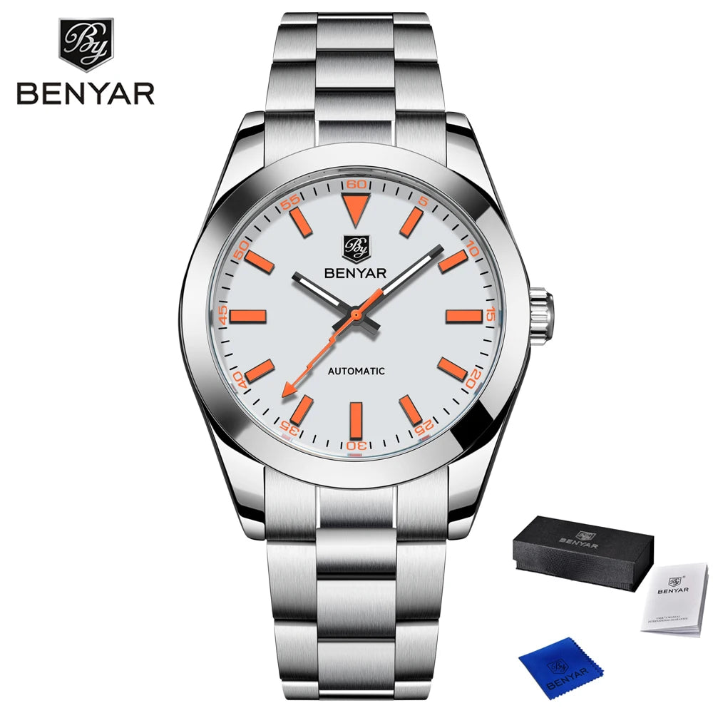 2025 New BENYAR Men’s Watches Luxury Mechanical Wristwatch Automatic Luminous Waterproof with Gift Box