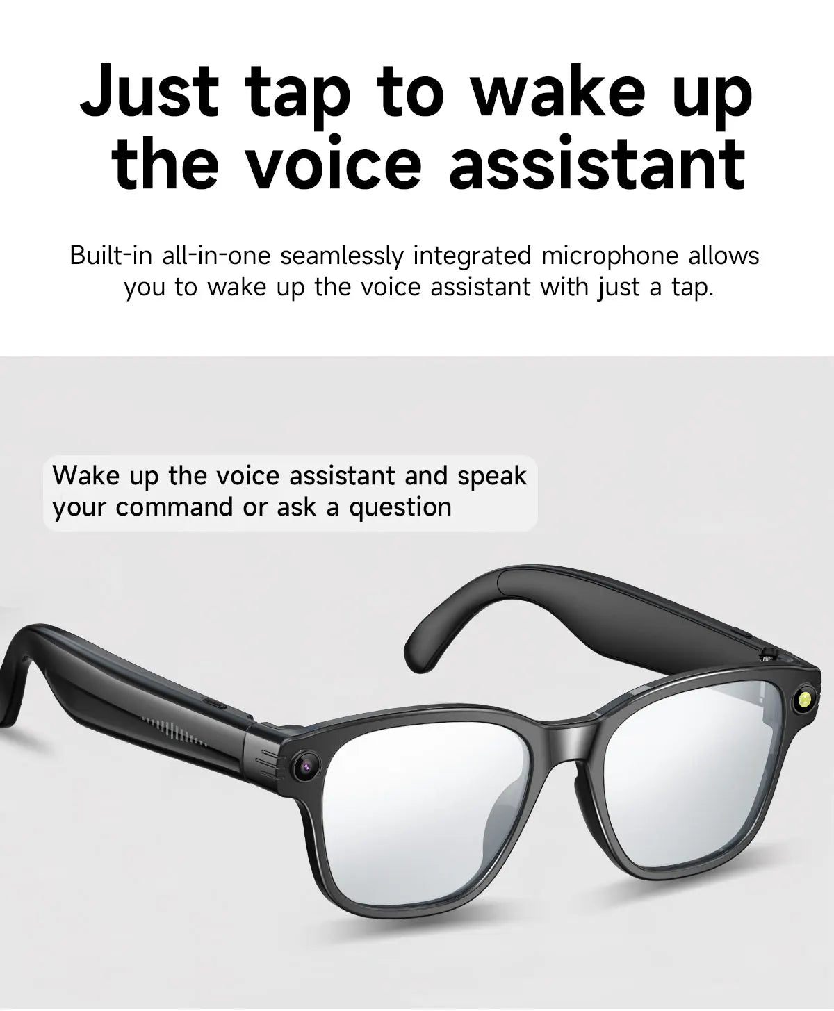 Smart Glasses Wireless Bluetooth Call Voice Assistant TWS Earphones AI Translation Anti-glare Audio Sunglasses with Mic Speaker
