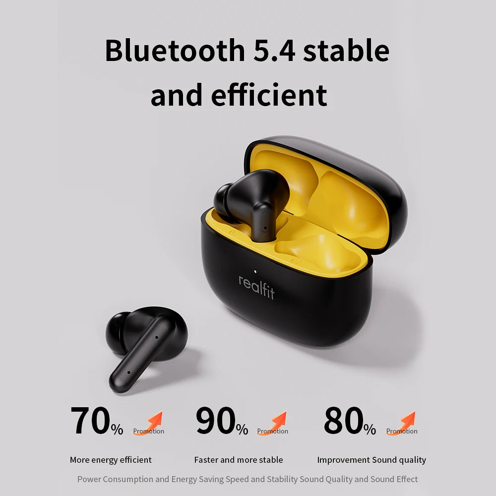 Realfit F3 ANC Active Noise Cancellation Bluetooth Earphones ENC Call (HIFI Stereo Surreal fit) superb Bass Wireless Earbuds (Sport and Gaming) 4.9 🌟