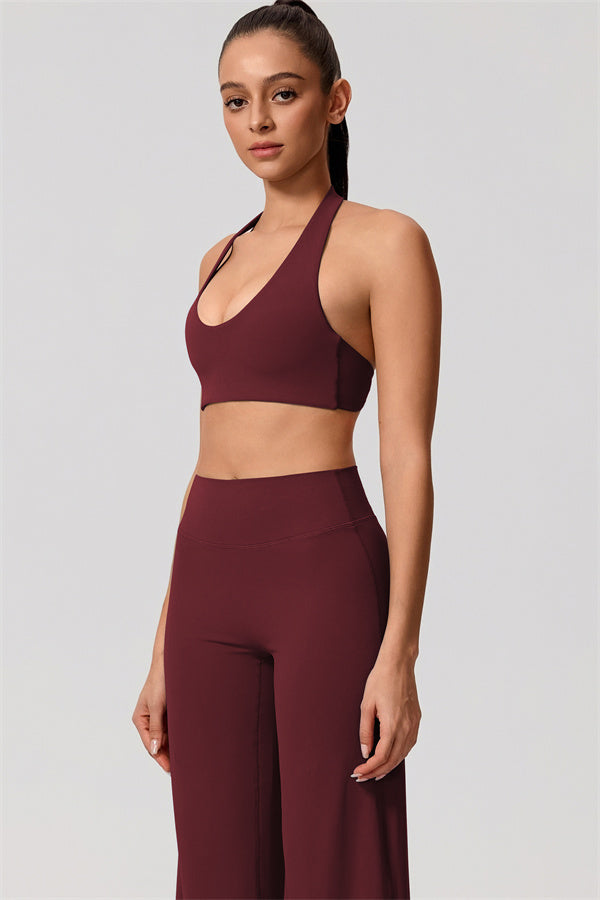 Nestle Hollow-Back Halter Sports Bra