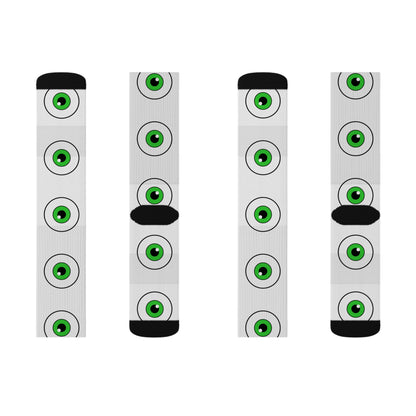 White Eyeball Crew Socks