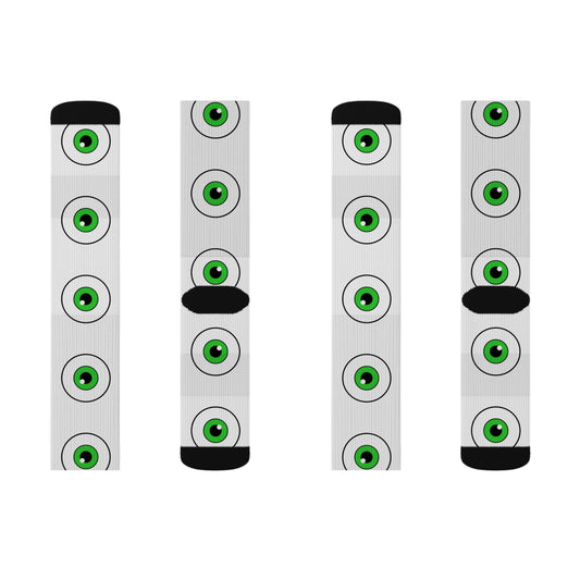 White Eyeball Crew Socks