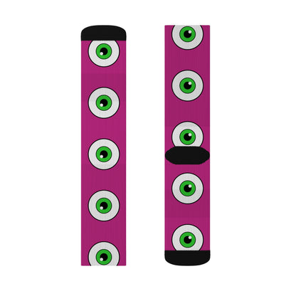Fuschia Eyeball Crew Socks
