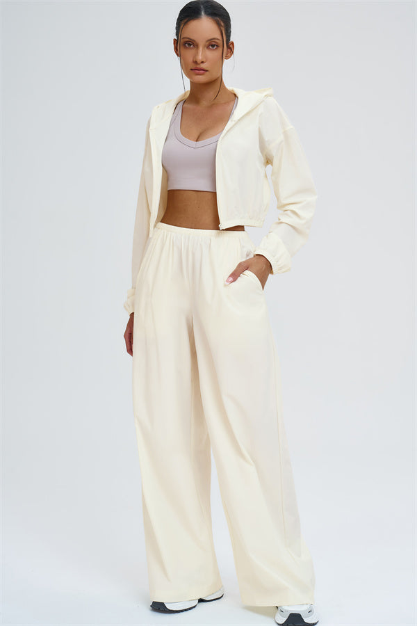 The Svelte UV protection Crop Hoodie Sweatpants 2-Piece Set