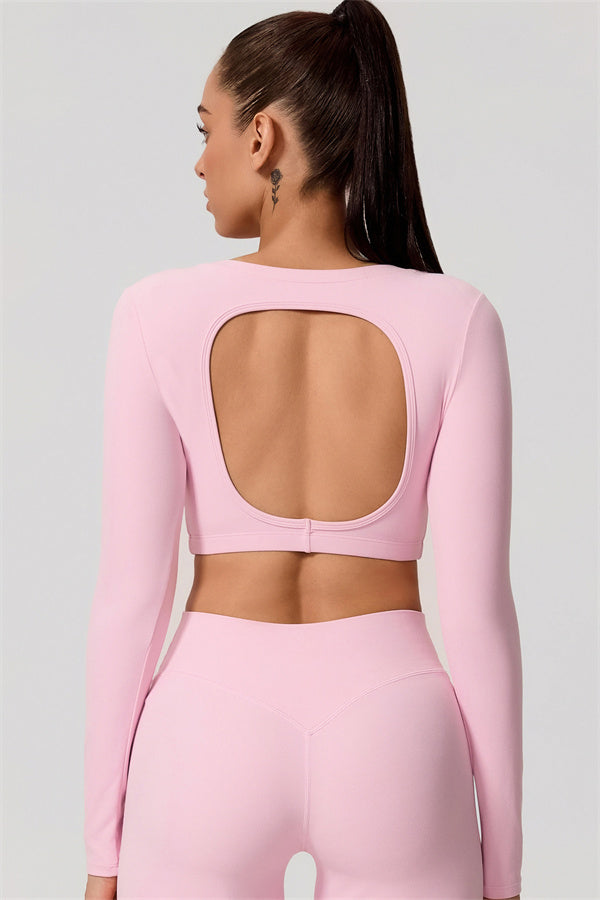 The Nestle Long Sleeve Crop Top Straight Leg Pants 2-Piece Set