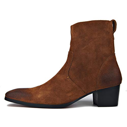 Dress Boot for Men Suede Leather Chelsea Boots Casual Heel Shoes OS-JY002-US