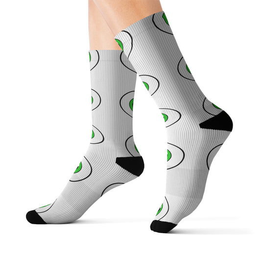 White Eyeball Crew Socks