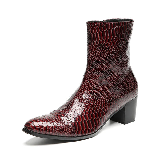 British Fashion Solid Real Leather Men's Boots Plus Size