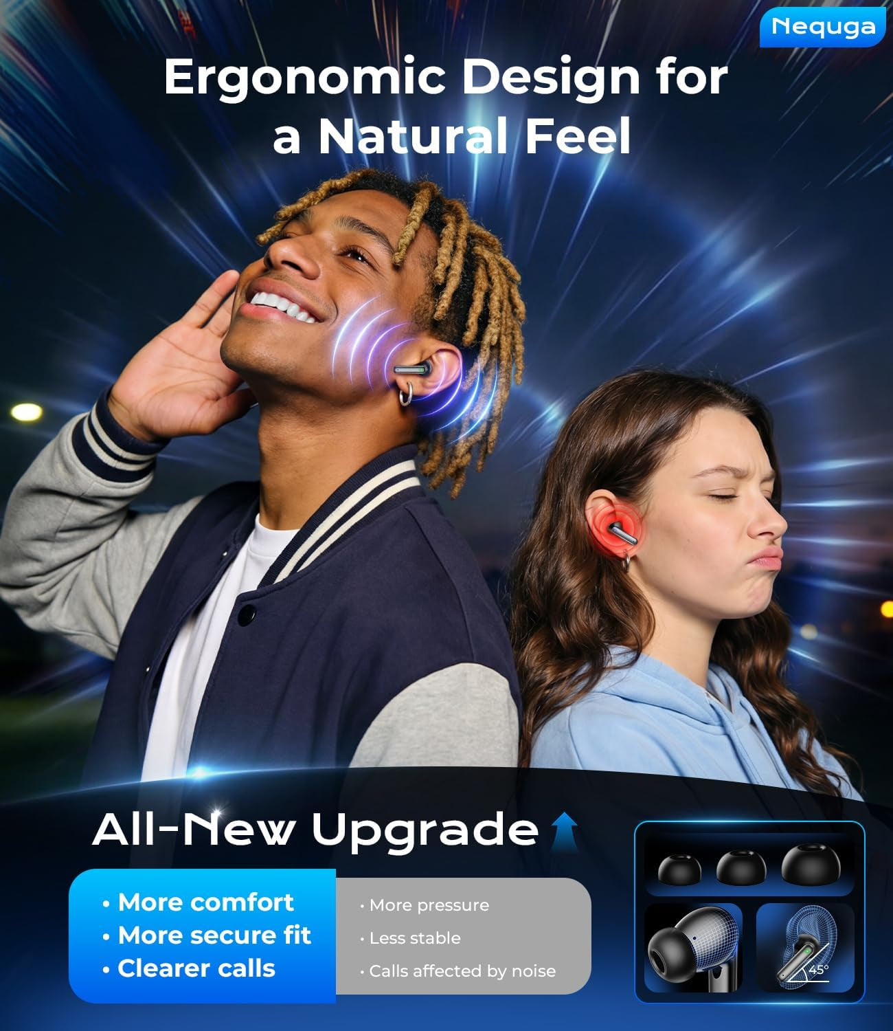 Wireless Earbuds — 50H Playtime, IPX7 Waterproof