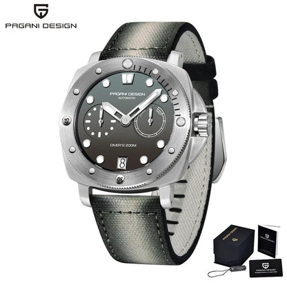 PAGANI DESIGN New Men's Automatic Mechanical Diving Watch 200m Waterproof AR Sapphire Glass Energy Storage Display Gift Box Set
