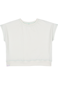 The Bateau Top - Natural with Green Stitching