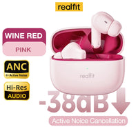 Realfit F3 ANC Active Noise Cancellation Bluetooth Earphones ENC Call (HIFI Stereo Surreal fit) superb Bass Wireless Earbuds (Sport and Gaming) 4.9 🌟