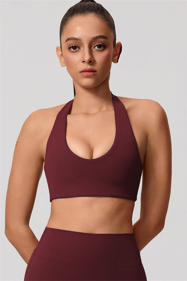 Nestle Hollow-Back Halter Sports Bra