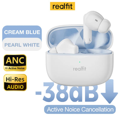 Realfit F3 ANC Active Noise Cancellation Bluetooth Earphones ENC Call (HIFI Stereo Surreal fit) superb Bass Wireless Earbuds (Sport and Gaming) 4.9 🌟