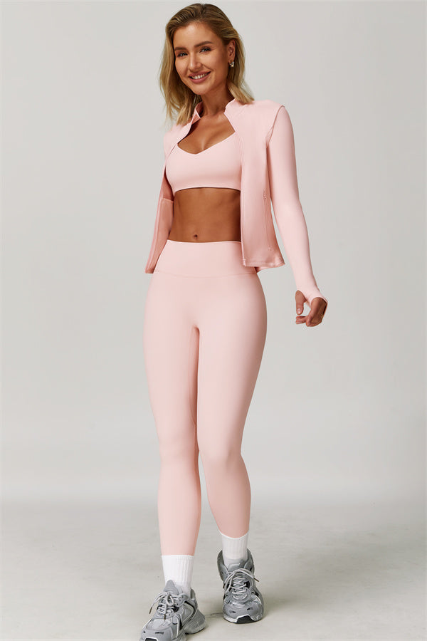 The Refresh Jacket Sports Bra Leggings 3-Piece Set