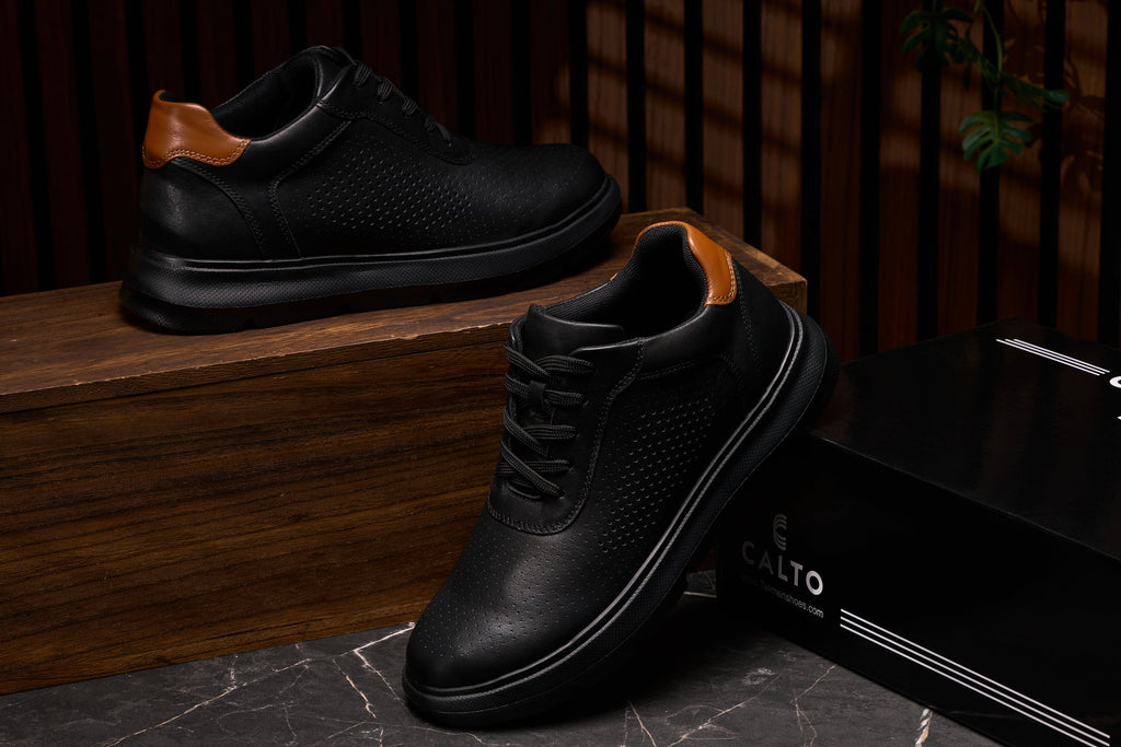 Men's Black Lightweight Casual Walkers J1580
