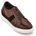 Men's Coffee Brown Lightweight Leather Sneakers K1532