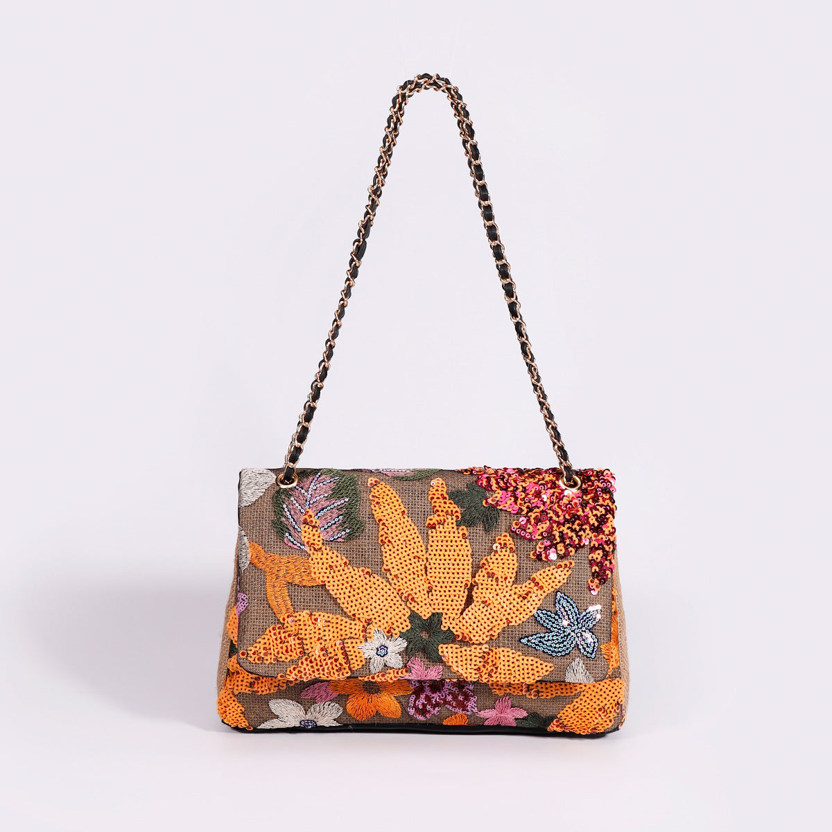 New Mother's Day Gift: Embroidered Sequin Summer Woven Straw Bag