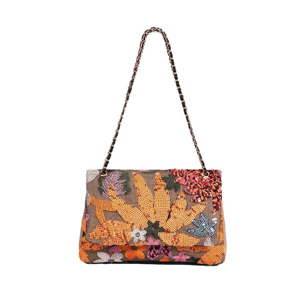 New Mother's Day Gift: Embroidered Sequin Summer Woven Straw Bag