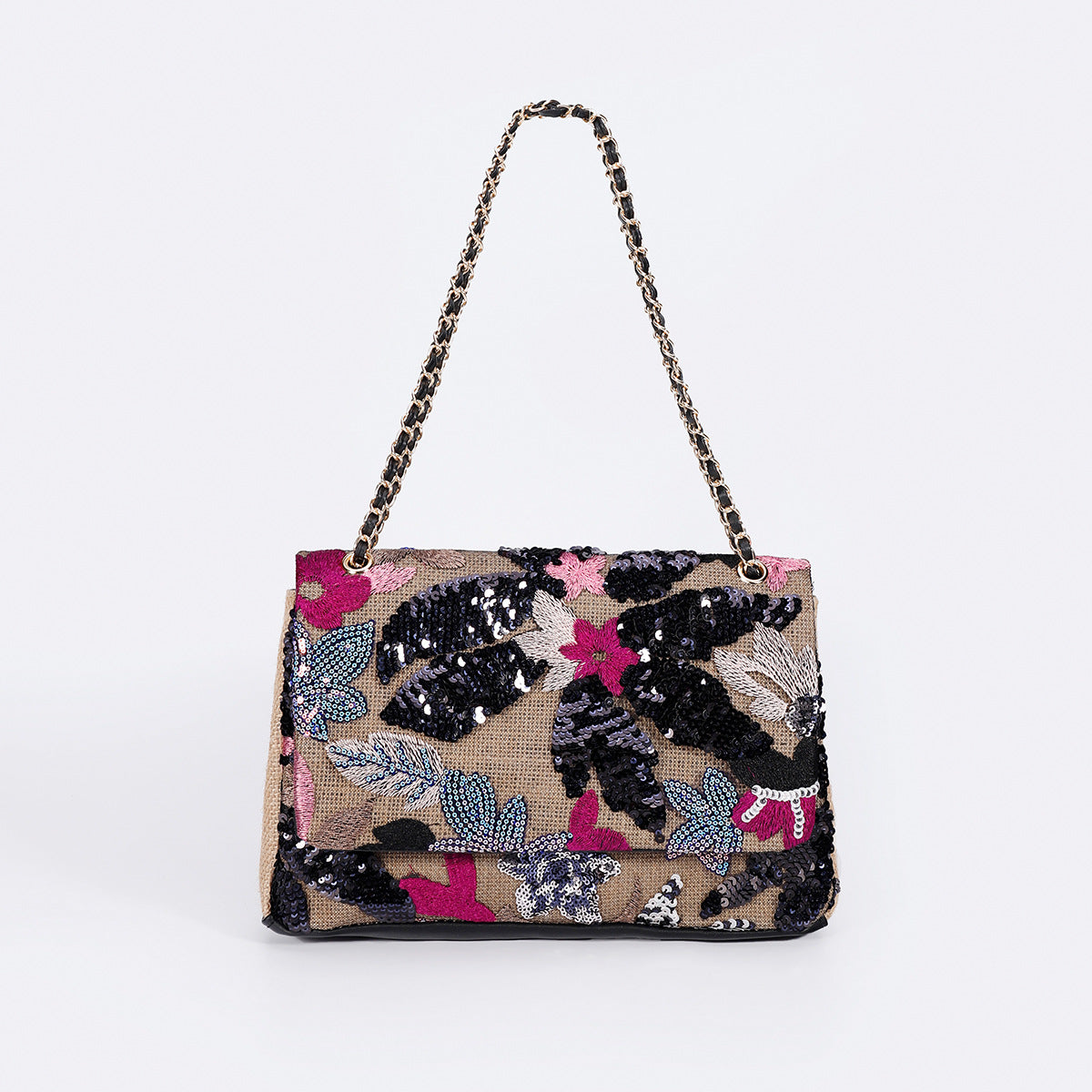 New Mother's Day Gift: Embroidered Sequin Summer Woven Straw Bag
