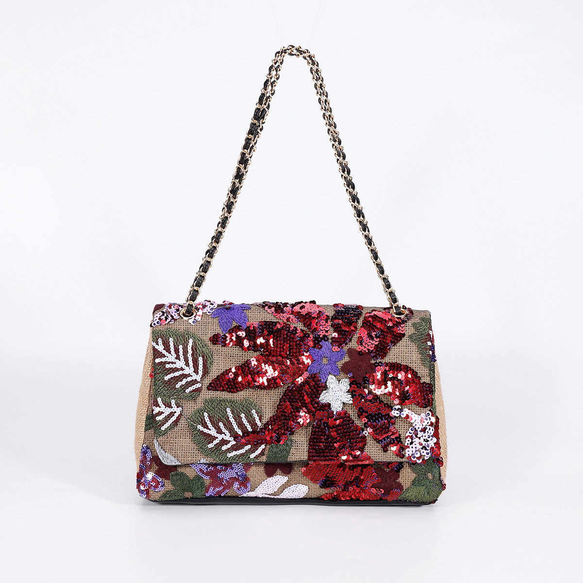 New Mother's Day Gift: Embroidered Sequin Summer Woven Straw Bag