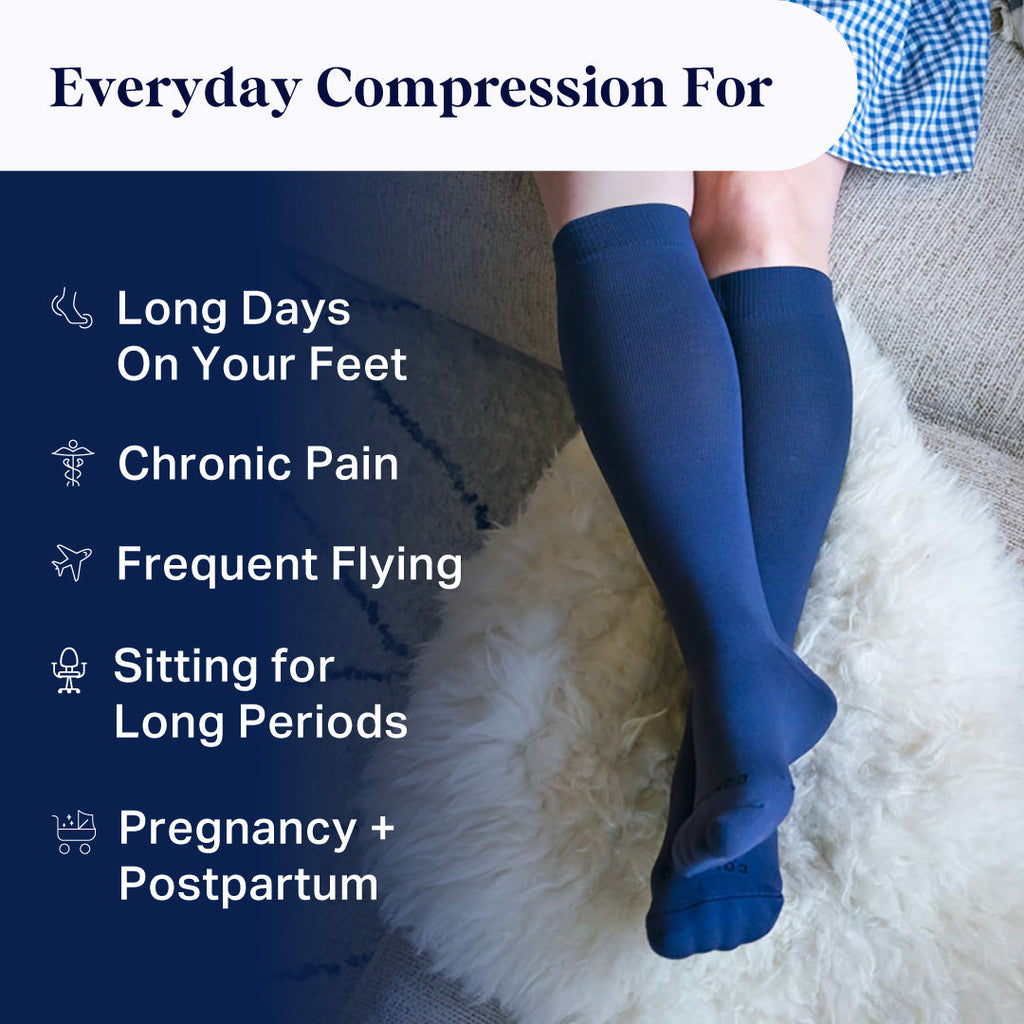 Knee-High Compression Socks - Solid (20-30 mmHg)