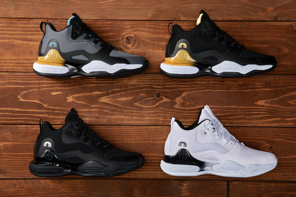 Men's Black Basketball High-Top Sneakers Q393