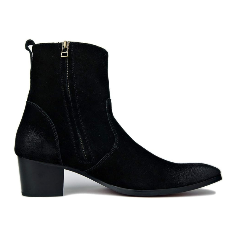 Dress Boot for Men Suede Leather Chelsea Boots Casual Heel Shoes OS-JY002-US