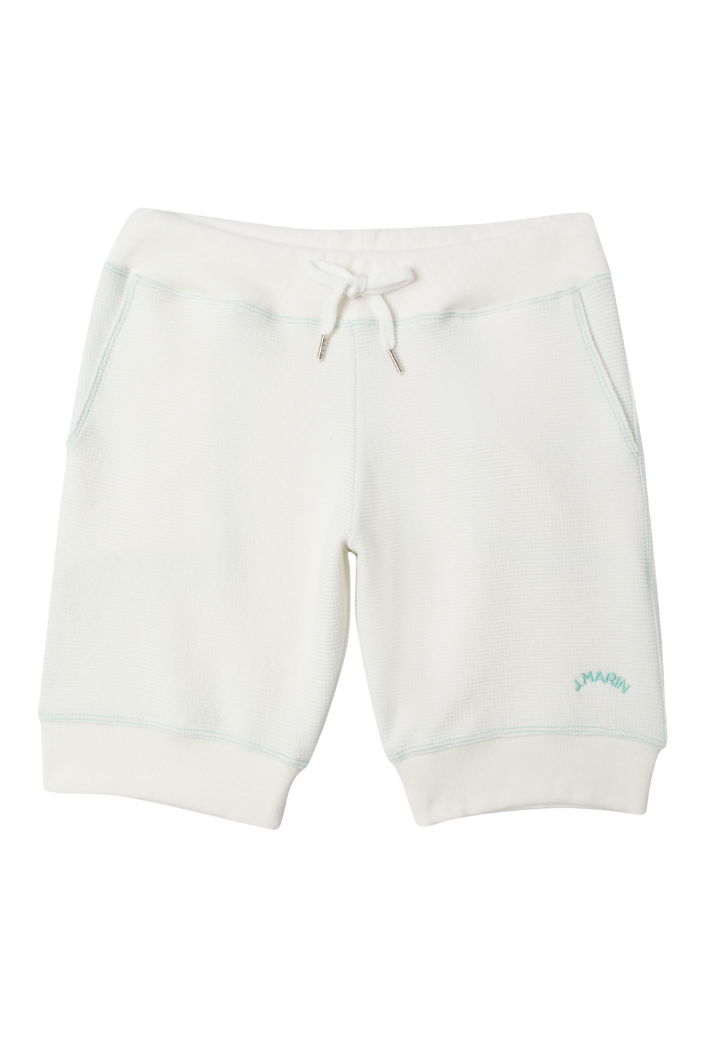 The Knicker Short - Natural/Marine Green Stitch
