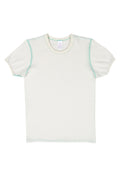 Organic Cotton Thermal Surplus Tee - Natural/Marine Green