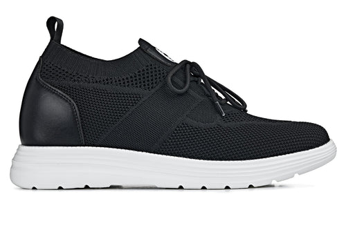 (Black) - Lace Up Casual Walker - Lightweight