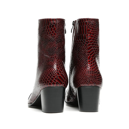 British Fashion Solid Real Leather Men's Boots Plus Size