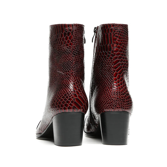 British Fashion Solid Real Leather Men's Boots Plus Size