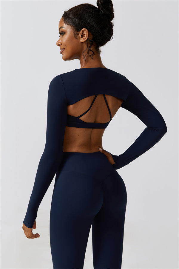 Juno Star Crop Top Sports Bra Leggings 3-Piece Set