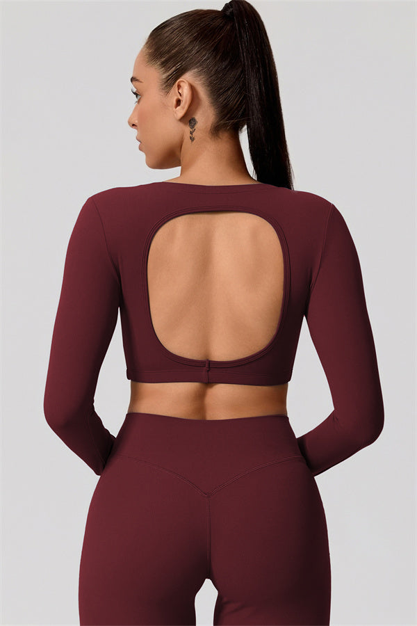The Nestle Long Sleeve Crop Top Straight Leg Pants 2-Piece Set