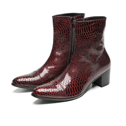 British Fashion Solid Real Leather Men's Boots Plus Size