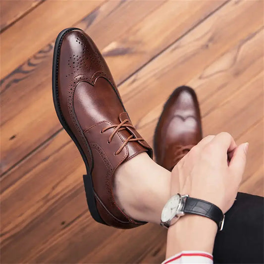 Leather Men's Dressed Oxford Shoes Luxury Many Sizes