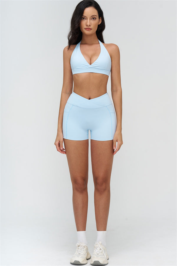 Sports Bra and Shorts 2-Piece Set – Seamless Sculpting